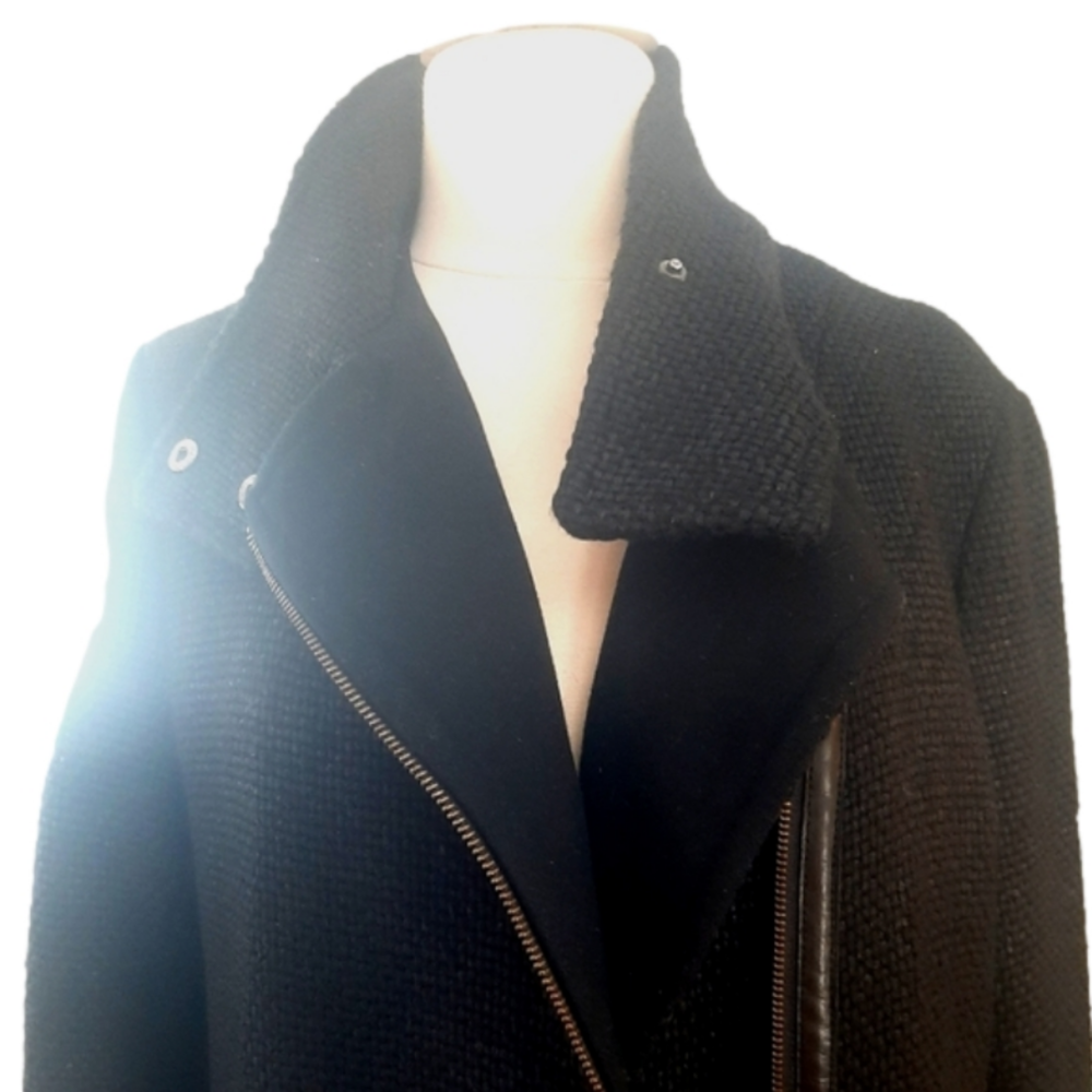 Women's Black Wool Peacoat by Mackage Size L - Picture 1 of 3